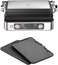 Elektrogrill MultiGrill 9 Pro 44,5 x 35,5 x 18 cm - 2200 Watt Leistung - zwei unabhängige Thermostate und drei Kochpositionen - spülmaschinenfeste Platten