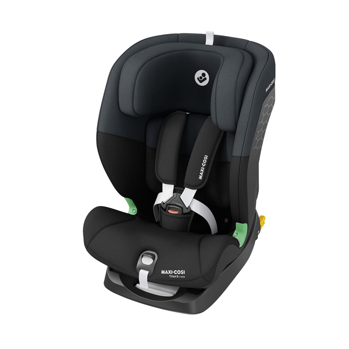 Maxi Cosi Titan S i Size Kindersitz 76 bis 150 cm - Für Kinder von 15 Monaten bis 12 Jahre - 5 Sitzpositionen und 13 Kopfstützenstufen - G CELL Schutz Tonal Black