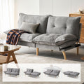 LINSY HOME Schlafsofa - 183 x 84 x 86 cm für 3 Personen - Hellgrau mit verstellbarer Rückenlehne - Modernes Klappsofa mit Bettfunktion und Armlehnen