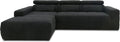 DOMO collection Brandon Ecksofa 5 Sitzer - L Form mit Rückenfunktion und Longchair links - Polsterecke 285 x 175 x 98 cm - Schwarz