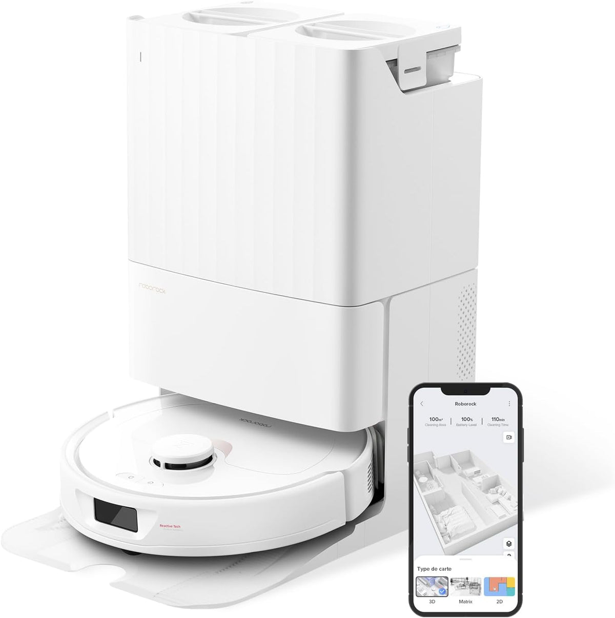 Saugroboter mit Wischfunktion Qrevo - 5500 Pa Saugkraft - 3D Kartierung und Doppeldrehmopps - automatische Wasserbefüllung und Entleerung