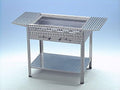 Holzkohlegrill Edelstahl 80 x 65 x 80 cm - Grillfläche 59,5 x 47 cm - Seitenablagen und entnehmbarer Kohlekasten - Für Privat Verein Catering und Gastronomie