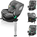 LIONELO BRAAM i Size Kindersitz 360 Grad drehbar - 0 bis 36 kg - ISOFIX Stützfuß mit verstellbarer Kopfstütze Grau