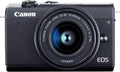 Canon EOS M200 Systemkamera mit EF M 15 bis 45 mm Objektiv - 24,1 MP CMOS Dual Pixel AF - 4K Video klappbares Display - WLAN Bluetooth Schwarz
