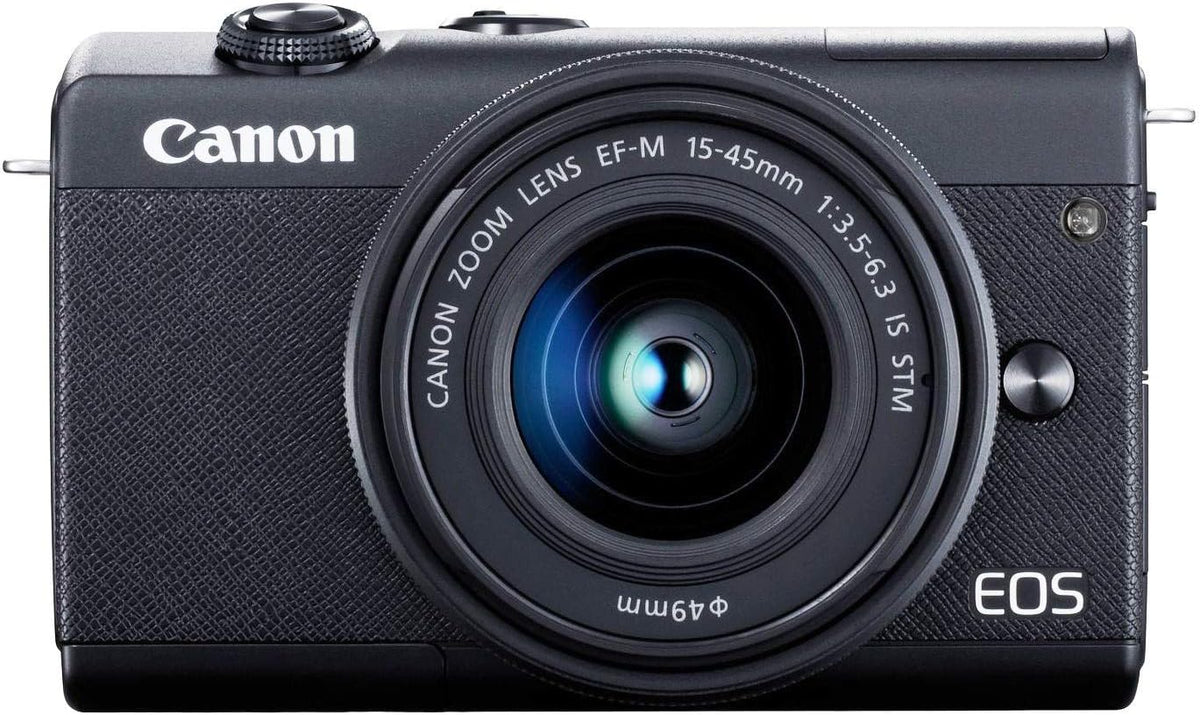 Canon EOS M200 Systemkamera mit EF M 15 bis 45 mm Objektiv - 24,1 MP CMOS Dual Pixel AF - 4K Video klappbares Display - WLAN Bluetooth Schwarz