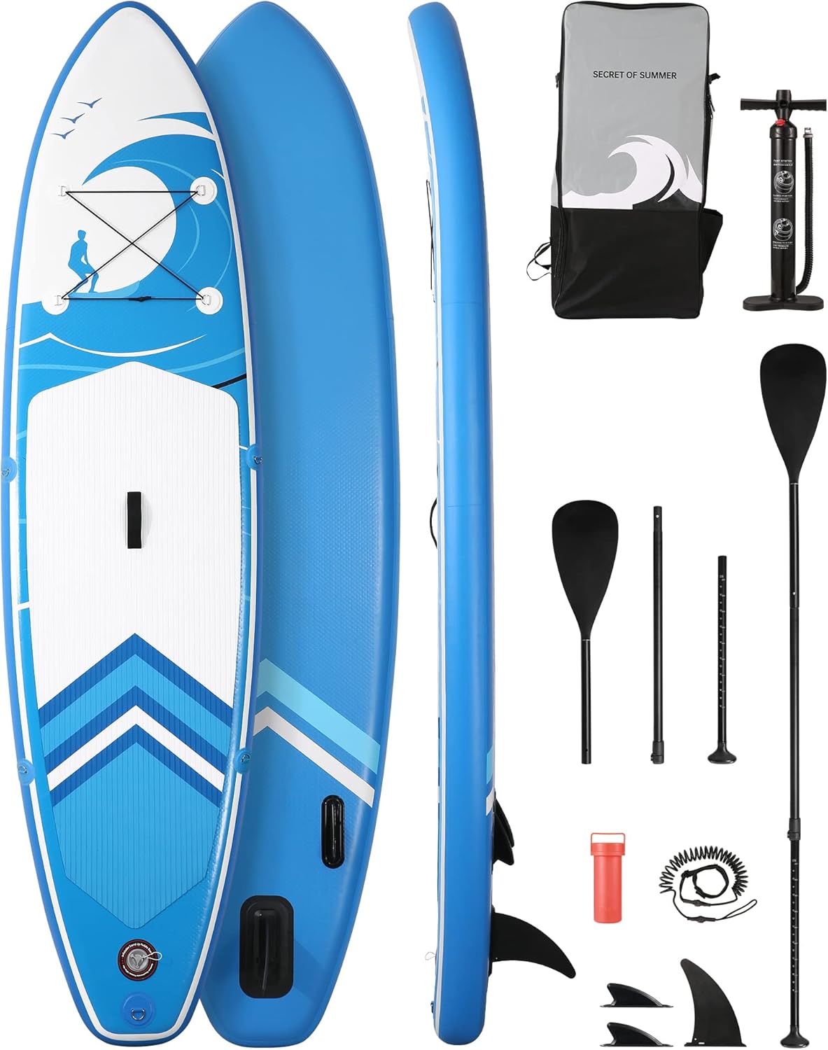 Aufblasbares SUP Board 15,2 cm Dicke - Stand Up Paddle Board Set mit Zubehör und Tragetasche - Für Erwachsene und Jugendliche