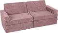 KiddyMoon Kindersofa zum Aufklappen - Faltbares Schaumstoff Spielsofa für Kinder - Kindercouch und Schlafsofa 110 x 70 cm - Violett für Kinderzimmer