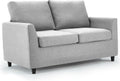 UNIONLINE Sofa 2 Sitzer mit Schlaffunktion - Leinen Loveseat mit abnehmbaren Sofabezügen - Kleine Couch für Wohnzimmer Schlafzimmer - Hellgrau