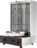 Elektrischer Dönergrill 30 x 29,5 x 48 cm - 3000 Watt mit zwei Heizrohren - Temperaturregelung von 50 bis 300 Grad Celsius - Edelstahl Vertikalgrill Silber