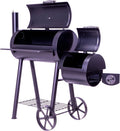 Nexos Trading BBQ Smoker Grillwagen - Holzkohlegrill mit 2 Kammern - Temperaturanzeige und Lüftungsklappen
