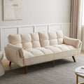 JIEXI 3 Sitzer Schlafsofa - Beige Klappsofa mit Schlaffunktion - 190 x 75 cm Schlafcouch - Komfortables Sofa für Wohnzimmer Schlafzimmer Zimmer