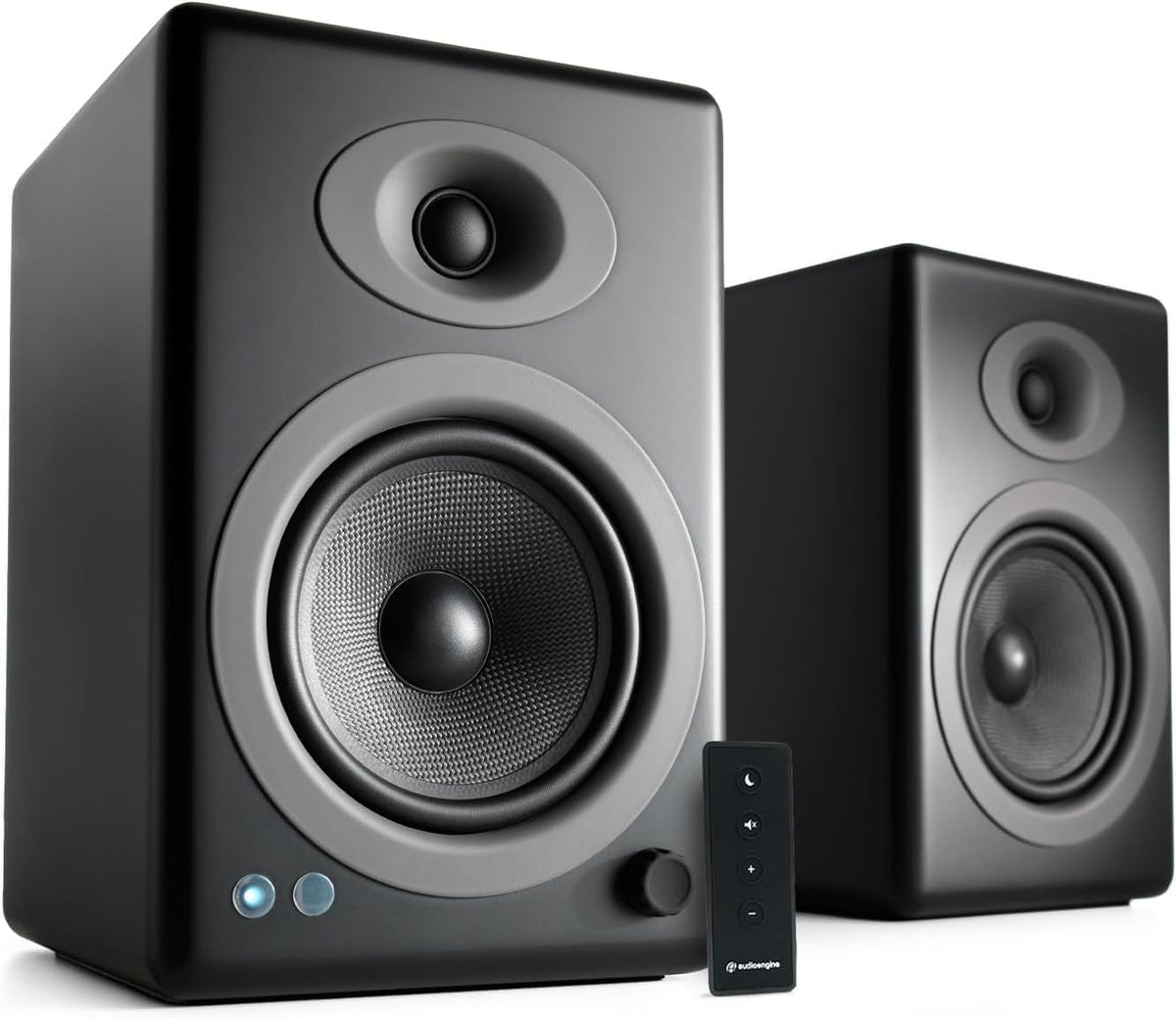 Audioengine A5 Classic Aktivlautsprecher - 150W Stereo Regallautsprecher - Integrierter Analogverstärker - RCA und 3,5 mm Eingang Fernbedienung Schwarz
