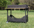 Armada 2 Mangal BBQ Gartengrill - Stahl Grillwagen mit Holzfach und Grillfächern - Mobiler Holzkohlegrill für Schaschlik und Camping