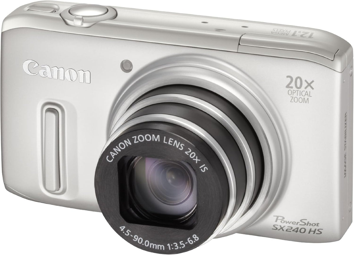 Canon PowerShot SX240 HS Digitalkamera 12,1 MP - 20 fach optischer Zoom bis 500 mm - Hybrid Bildstabilisierung 3 Zoll Display - Silber