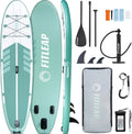 Premium SUP Board Set aufblasbar - Stand Up Paddle mit Hochdruckpumpe - Verstellbares Paddel und Rucksack - Für Yoga Surfen und Wassersport Grün