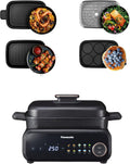 Panasonic NF GM400KXE 4 in 1 Multikocher 1400 W - Grillen Braten Dämpfen und Sautieren - 9 Automatikmodi und 40 bis 250 Grad - 4 Antihaftplatten mit Rauchabsaugung Schwarz