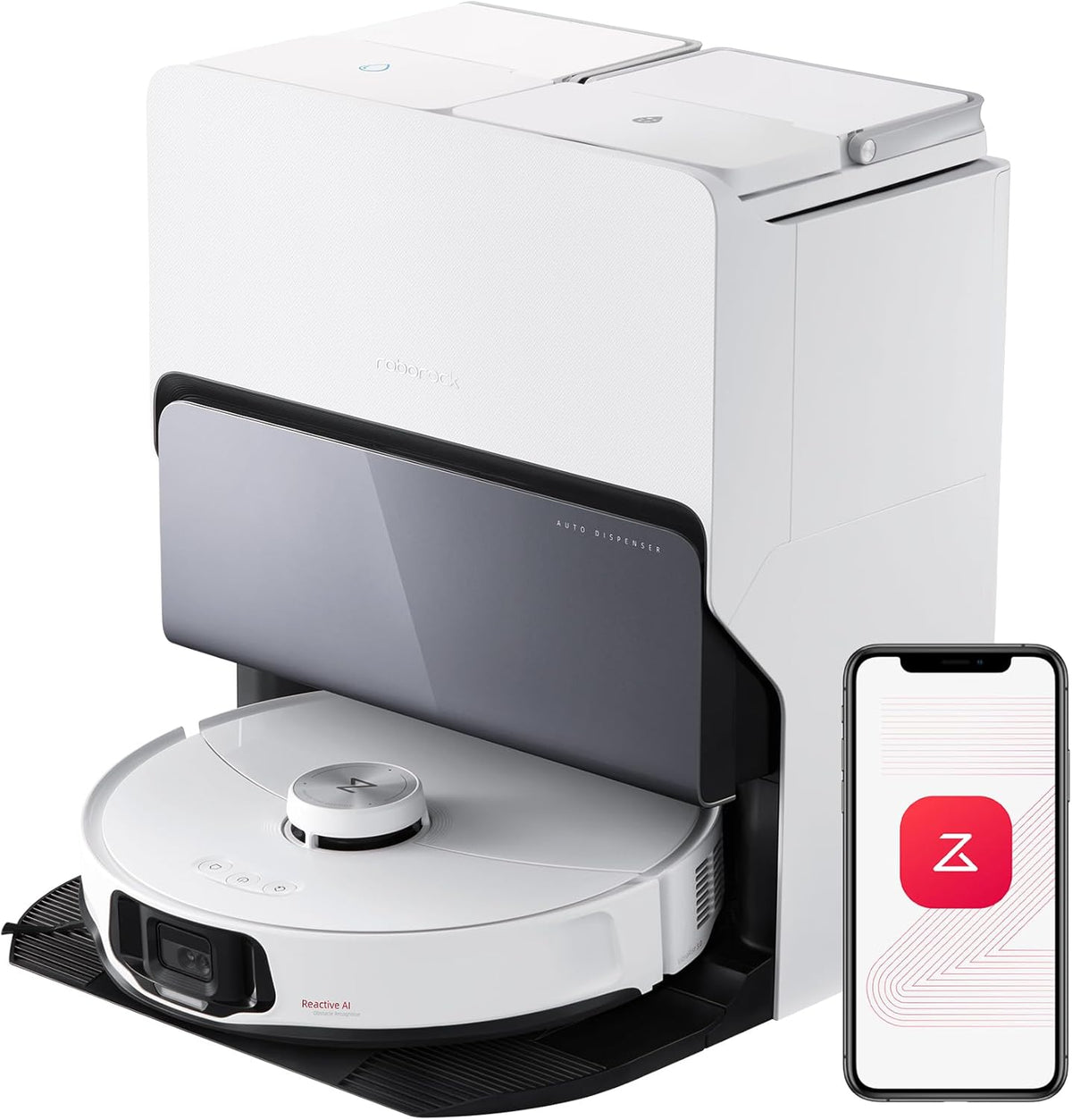 roborock S8 MaxV Ultra Saugroboter mit Wischfunktion - 10000 Pa Saugkraft - Hebbarer Wischmopp mit All in One Dock