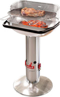 Barbecook Loewy 55 Holzkohlegrill BBQ - Edelstahl Windschutz - Verstellbarer Lufteinlass - Verchromt
