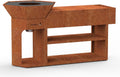 Barbecook Nestor Island Feuerschale mit Feuerplatte - BBQ Grill und Plancha aus Cortenstahl - Große Outdoor Grillstation