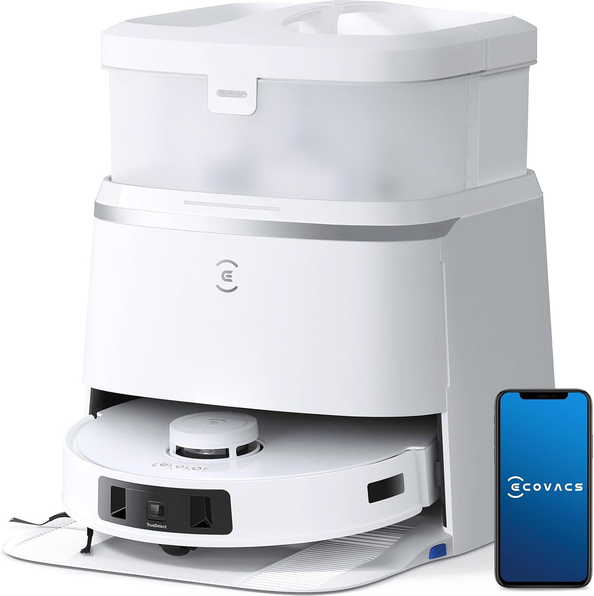 ECOVACS DEEBOT T30 PRO OMNI Saugroboter 11000 Pa - TrueEdge Wischsystem - ZeroTangle Bürste - Heißwasserreinigung mit Smart Rewash Silber