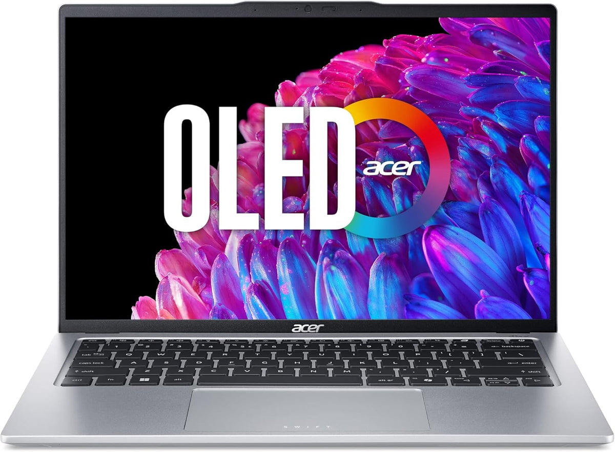 Acer Swift Go 14 OLED KI Laptop 14 Zoll WQ2.8K - Intel Core Ultra 7 155H und Intel Arc Grafik - 16 GB RAM und 1 TB SSD - Windows 11 Home QWERTZ Silber