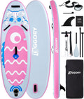 Aufblasbares SUP Board Extra Breit - Stand Up Paddle Board aus PVC - Abnehmbare Finne und schwimmendes Paddel - Handpumpe und Reiseausstattung Cat Pink