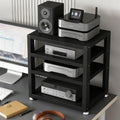YLLFFLL HiFi Rack 2 bis 4 Ebenen kompakt - Stereo Komponenten Tischschrank - Stapelbarer Regal Organizer für Audio Geräte - Für Büro und HiFi Bereich