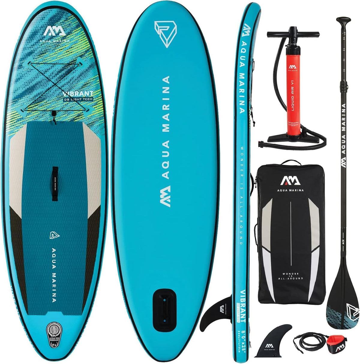 Aqua Marina Vibrant iSUP 80 Kinder SUP Board - Aufblasbares Stand Up Paddle Board Set 244 x 71 x 10 cm - Mehrfarbiges Jugend Paddleboard