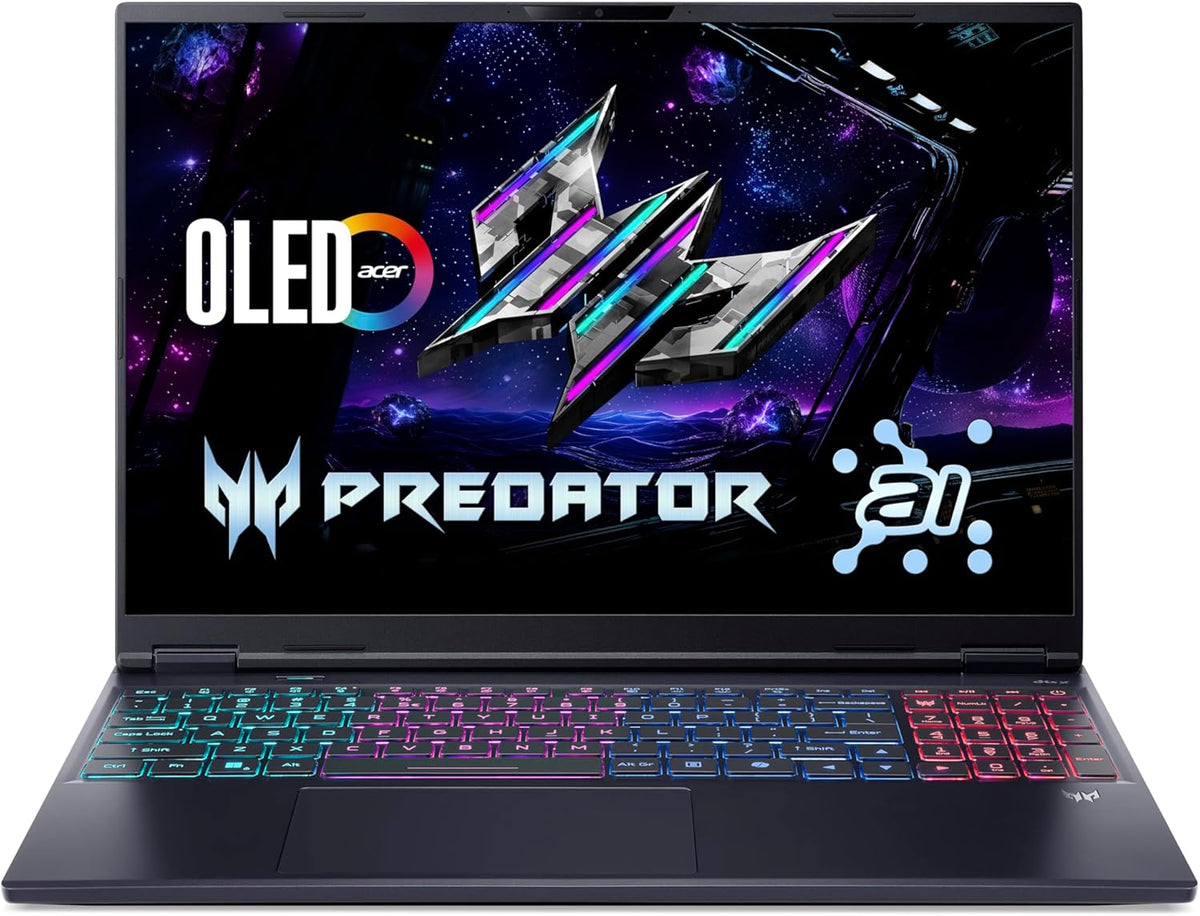Acer Predator Helios Neo 16S AI Gaming Laptop - 16 Zoll WQXGA OLED 240 Hz und Core Ultra 9 275HX - 32 GB RAM und 1 TB SSD - GeForce RTX 5070 Ti Windows 11