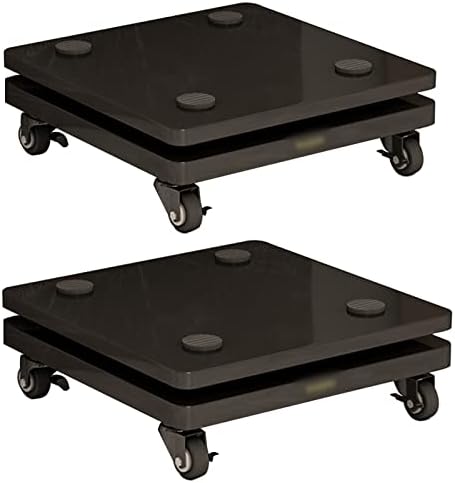 Lautsprecher Isolationsständer mit Rollen - Stabile mobile Basis mit Kupferspikes - Rutschfester Ständer für Subwoofer Lautsprecher und Audio Geräte
