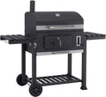 tepro Toronto XXL Holzkohlegrill Grillwagen - Grillfläche 71,5 x 46 cm - Höhenverstellbare Kohleebene mit Kohleklappe - Thermometer und Kaminanzug Anthrazit Silber