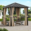 Gartenpavillon 2,5 x 2,5 x 2,9 m - wasserdichte Metallkonstruktion - verzinktes Stahldach und Seitenteile - quadratisches Hardtop für Garten Terrasse Balkon