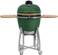 BBQ Toro Kamado Grill Kuro Holzkohlegrill - Keramikgrill mit 52 cm Durchmesser - Thermometer und Bambusablage Grün