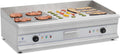 Elektrische Grillplatte 100 x 40 x 28 cm - 6400 Watt Gesamtleistung bei 230 Volt - geriffelte und glatte Grillfläche - Spritzschutz und Ablaufvorrichtung