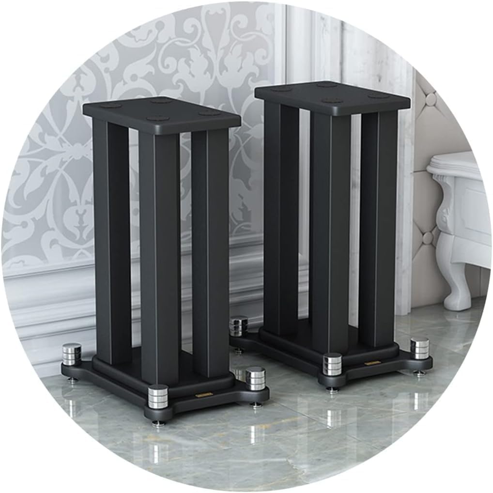 Lautsprecherständer 1 Paar - Bodenständer aus Metall für Regal und Surround Lautsprecher - 70 cm mit Kabelmanagement - Für Heimkino Studio und Wohnzimmer