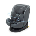 Kindersitz Circle i Size 40 bis 150 cm - drehbare Konstruktion bis 36 kg - 5 Punkt Gurtsystem - mitwachsender Autositz Silber 54 x 45 x 65 cm