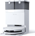 ECOVACS DEEBOT T50 OMNI Saugroboter 15000 Pa mit Wischfunktion - Ausziehbare Seitenbürste und Mopp - ZeroTangle 2.0 und 75 Grad Heißwasserwäsche - All in One Station Weiß