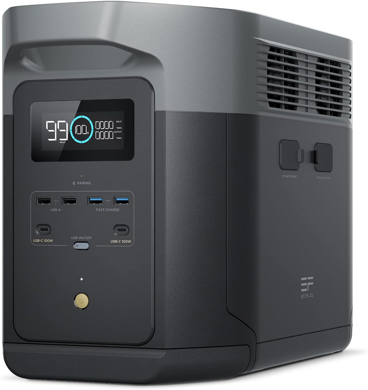 EcoFlow DELTA 2 Max Powerstation - 2048 Wh LFP Batterie erweiterbar bis 6 kWh - Bis 3000 W Ausgangsleistung - Tragbar für Camping Wohnmobil Zuhause
