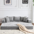 EROMMY Schlafsofa 200 x 140 cm - Faltbares Bodensofa mit 5 Kissen - 20 cm dicke Gästematratze - Graue Schlafcouch für bis zu 3 Personen
