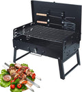 Klappbarer Edelstahl Holzkohlegrill - Tragbarer Camping Grill mit Tragegriff - Outdoor Grill für 5 Personen