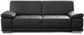 CAVADORE Corianne 3 Sitzer Sofa - Schwarze Echtledercouch im modernen Design - Armteilverstellung mit 66 cm Sitztiefe - 217 x 99 x 80 cm