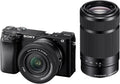 Sony Alpha 6100 APS C Systemkamera Bundle - 16 bis 50 mm und 55 bis 210 mm Objektive - 0,02 s Autofokus mit Augenerkennung - 4K Video und neigbares Display