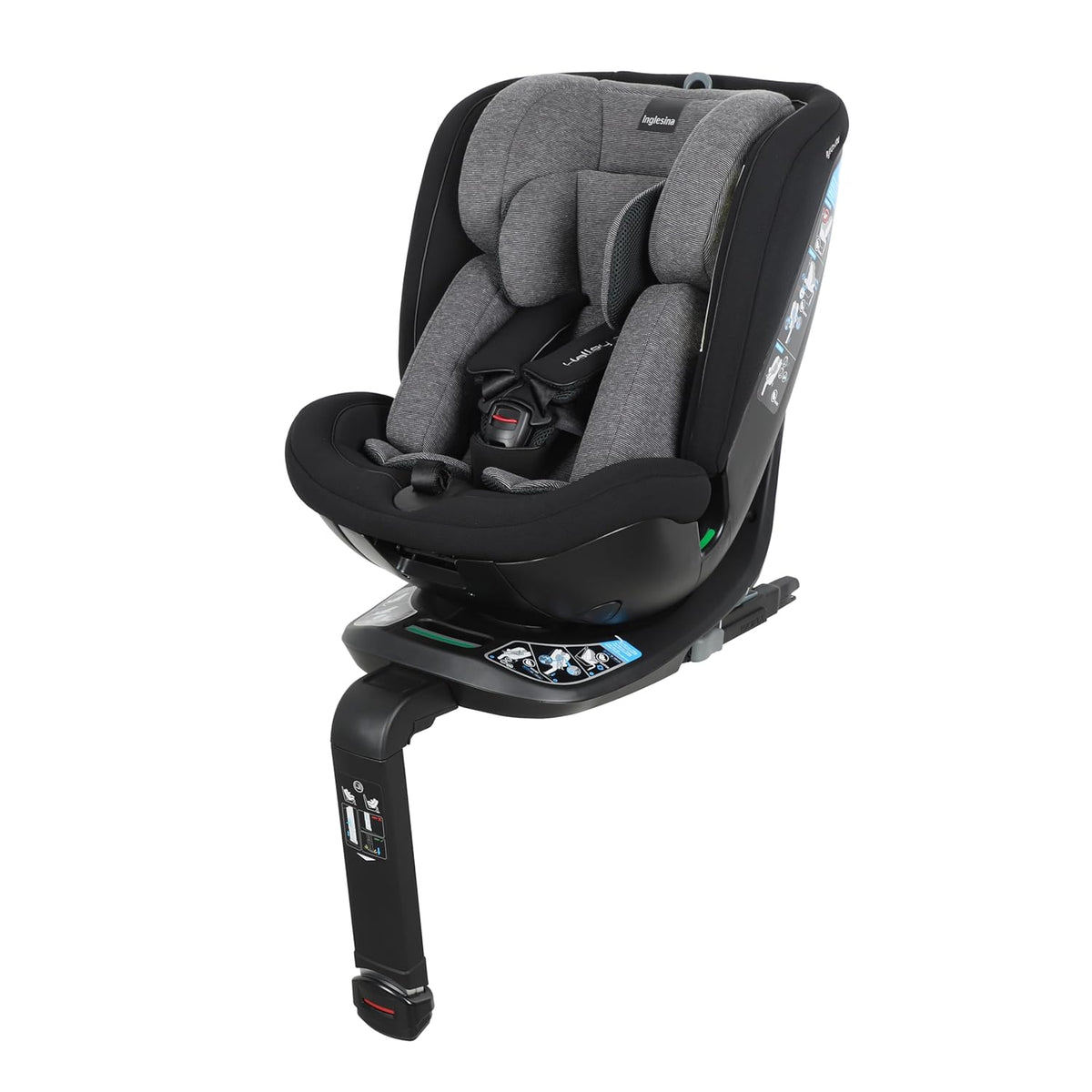 Inglesina Halley Pro i Size Kindersitz - 360 Grad drehbar - ISOFIX Autositz 40 bis 150 cm Schwarz