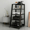 YLLFFLL HiFi Rack 2 bis 5 Ebenen mit Rollen - Robuster Stereo Systemschrank für Audio Komponenten - Mobiler Tower Geräteständer - Für HiFi und Mediengeräte