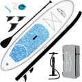 FunWater 10 bis 11 Zoll SUP Board - Aufblasbares Stand Up Paddle Board für Erwachsene - Komplett Set mit Paddel Pumpe und Sitz Hellblau
