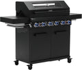 TAINO PLATINUM YAMARA DARK 62 Gasgrill - 6 Brenner mit Keramik Sear Burner - Keramik Backburner und Piezo Zündung - Gusseisen Grillrost Schwarz 159 x 55 x 117 cm