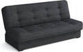 Livia Schlafsofa mit Bettkasten - 170 cm breite Schlafcouch für 3 Personen - Federkern mit Clic Clac Öffnungssystem - Modernes Klappsofa Dunkelgrau