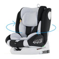 Babify Onboard i Size Kindersitz 40 bis 150 cm - 360 Grad drehbarer ISOFIX Autositz - Für Babys und Kinder von 0 Monaten bis 12 Jahre - 11 Höhenpositionen Grau