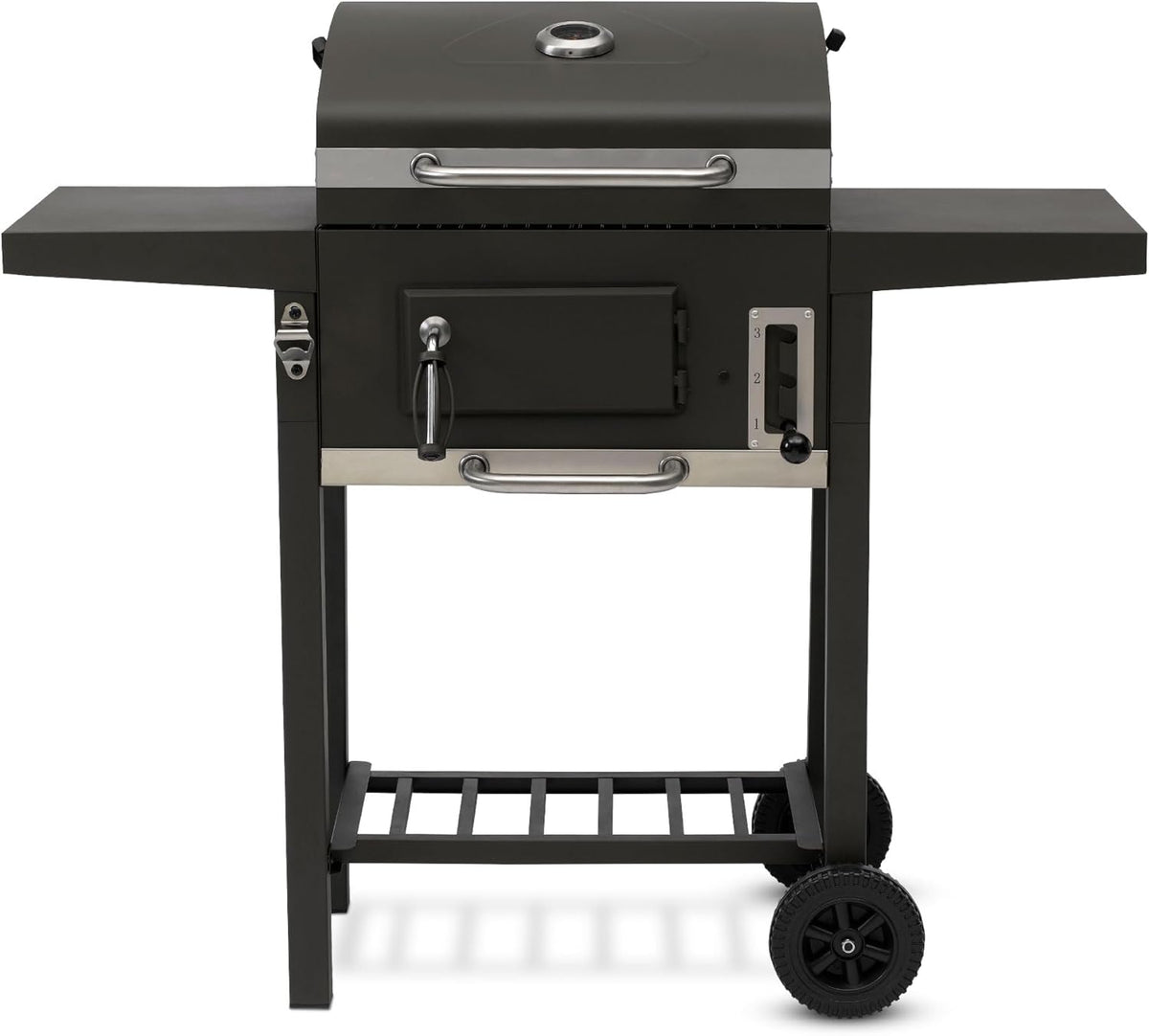 tepro Toronto Compact Holzkohlegrill Grillwagen - 3 fach höhenverstellbare Kohleebene - Feuerfeste Konstruktion mit Rädern - Anthrazit Edelstahl 108,5 x 52 x 95,5 cm