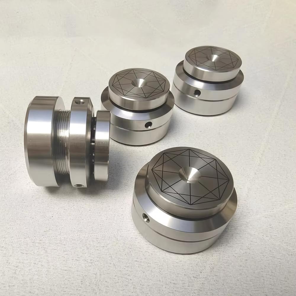 Lautsprecher Isolationsfüße - 4 Stück aus Edelstahl 304 - Mit Siliziumnitrid Keramikkugeln - Vibrationsdämpfung für Standlautsprecher Verstärker Racks